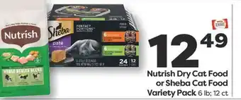 Weis Markets Nutrish Dry Cat Food or Sheba Cat Food Variety Pack offer