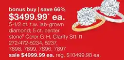 JC Penney 5-1/2 ct. t.w. lab-grown diamond 5 ct. center offer