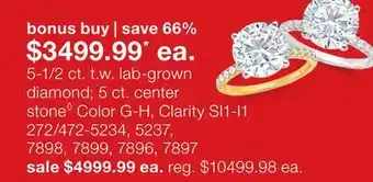 JC Penney 5-1/2 ct. t.w. lab-grown diamond 5 ct. center offer