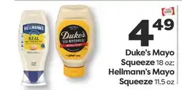 Weis Markets Duke's Mayo Squeeze 18 oz Hellmann's Mayo Squeeze 11.5 oz offer