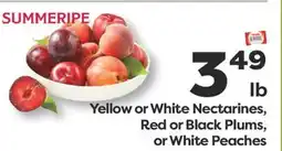 Weis Markets Yellow or White Nectarines, Red or Black Plums, or White Peaches offer