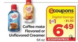 Weis Markets Coffee mate Flavored or Unflavored Creamer offer