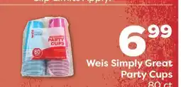 Weis Markets Weis Simply Great Party Cups offer