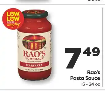 Weis Markets Rao's Pasta Sauce offer