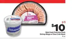 Weis Markets Weis Fresh from the Dock Shrimp Rings or Claw Crab Meat offer