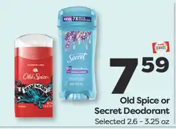 Weis Markets Old Spice or Secret Deodorant offer