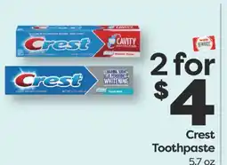Weis Markets Crest Toothpaste offer