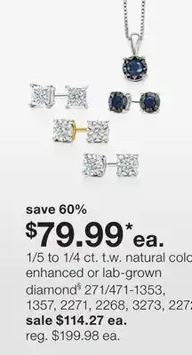 JC Penney 1/5 to 1/4 ct. t.w. natural colo enhanced or lab-grown diamond§ offer