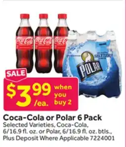 Stop&Shop Coca-Cola or Polar 6 Pack offer