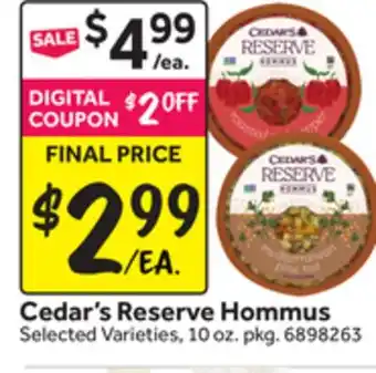 Stop&Shop Cedar's Reserve Hommus offer