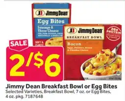 Stop&Shop Jimmy Dean Breakfast Bowl or Egg Bites offer