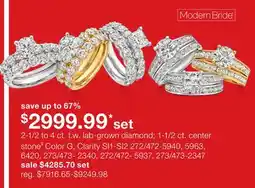 JC Penney 2-1/2 to 4 ct. t.w. lab-grown diamond 1-1/2 ct. center stone‡ offer