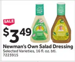 Stop&Shop Newman's Own Salad Dressing offer