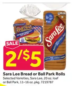 Stop&Shop Sara Lee Bread or Ball Park Rolls offer