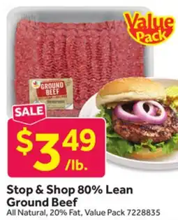 Stop&Shop Stop & Shop 80% Lean Ground Beef offer