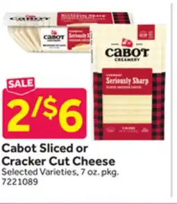 Stop&Shop Cabot Sliced or Cracker Cut Cheese offer