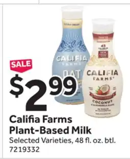 Stop&Shop Califia Farms Plant-Based Milk offer