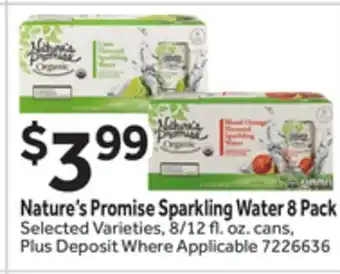 Stop&Shop Nature's Promise Sparkling Water 8 Pack offer