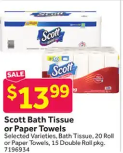 Stop&Shop Scott Bath Tissue or Paper Towels offer