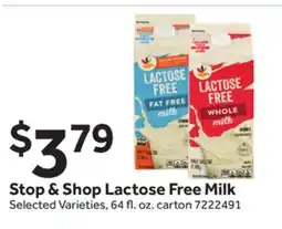 Stop&Shop Stop & Shop Lactose Free Milk offer