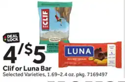 Stop&Shop Clif or Luna Bar offer