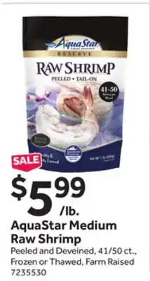 Stop&Shop AquaStar Medium Raw Shrimp offer