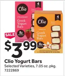 Stop&Shop Clio Yogurt Bars offer