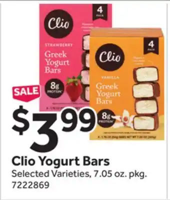 Stop&Shop Clio Yogurt Bars offer