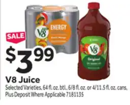Stop&Shop V8 Juice offer