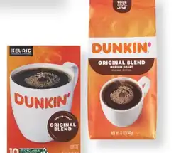 CVS Dunkin' bag coffee 11-12 oz or K-Cups 10 ct offer