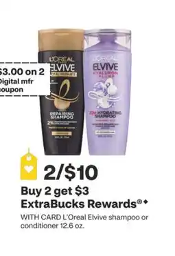 CVS L'Oreal Elvive shampoo or conditioner 12.6 oz offer