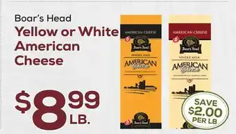 DeCicco & Sons Boar's Head Yellow or White American Cheese offer