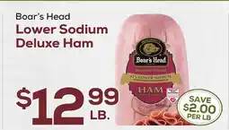 DeCicco & Sons Boar's Head Lower Sodium Deluxe Ham offer