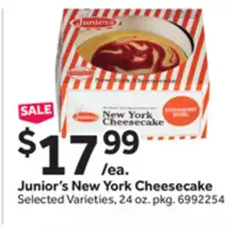 Stop&Shop Junior's New York Cheesecake offer