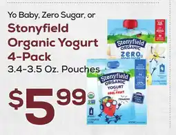DeCicco & Sons Yo Baby, Zero Sugar, or Stonyfield Organic Yogurt 4-Pack offer
