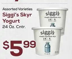 DeCicco & Sons Siggi's Skyr Yogurt offer