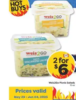 Weis Markets Weis2Go Picnic Salads offer