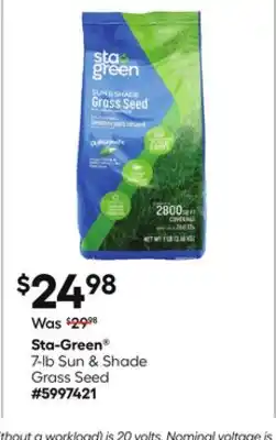 Lowe's 7-lb Sun & Shade Grass Seed offer