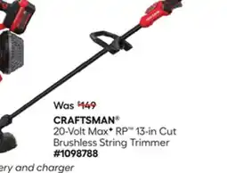 Lowe's 20-Volt Max F RP 13-in Cut Brushless String Trimmer offer