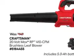 Lowe's 20-Volt Max F RP 410-CFM Brushless Leaf Blower offer