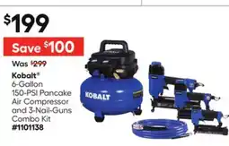 Lowe's 6-Gallon 150-PSI Pancake Air Compressor and 3-Nail-Guns Combo Kit offer