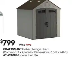 Lowe's Gable Storage Shed offer