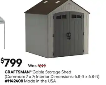 Lowe's Gable Storage Shed offer
