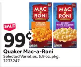 Stop&Shop Quaker Mac-a-Roni offer