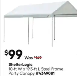 Lowe's 10-ft W x 19.5-ft L Steel Frame Party Canopy offer