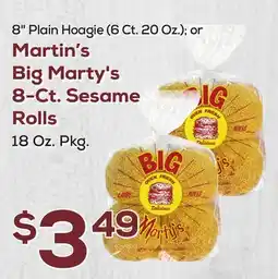 DeCicco & Sons Martin's Big Marty's 8-Ct. Sesame Rolls 18 Oz. Pkg offer