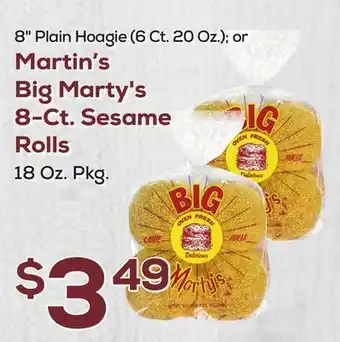 DeCicco & Sons Martin's Big Marty's 8-Ct. Sesame Rolls 18 Oz. Pkg offer