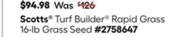 Lowe's Turf Builder Rapid Grass 16-lb Grass Seed offer