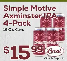 DeCicco & Sons Simple Motive Axminster IPA 4-Pack offer