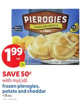 Lidl frozen pierogies, potato and cheddar offer